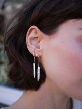 Pearl Double Pillar Earrings