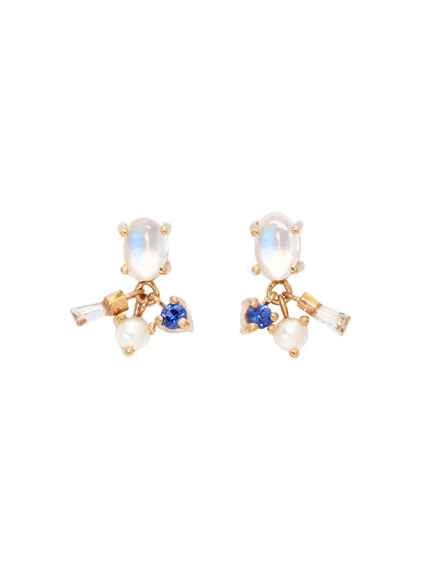 Moonstone Charm Studs