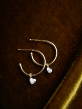 Heart Diamond Hoops