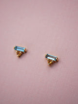 Aquamarine Baguette Studs
