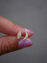 Opal Diamond Mini Moon Studs