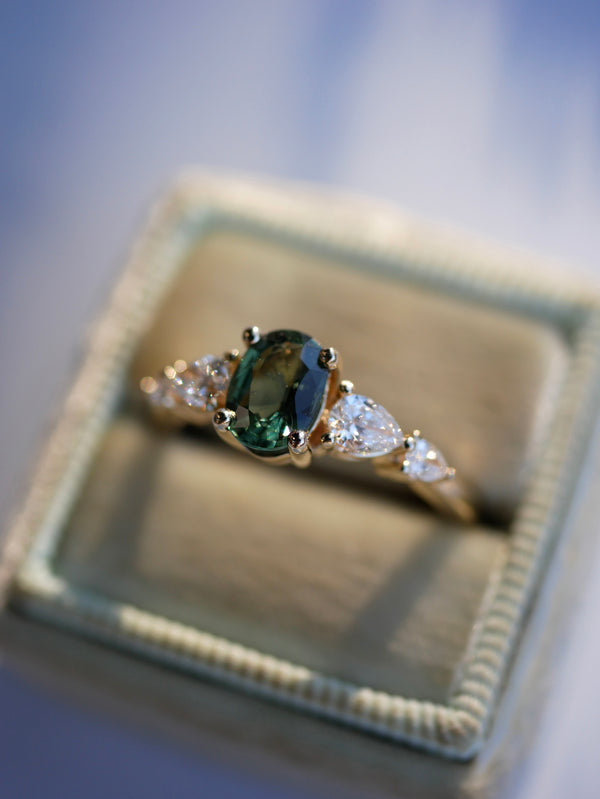Green Sapphire Mermaid Ring