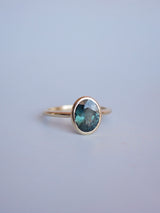 Teal Sapphire Bezel Ring