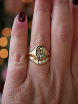 Elongated Antique Cushion Signet Ring