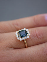 Teal Sapphire Diana Ring