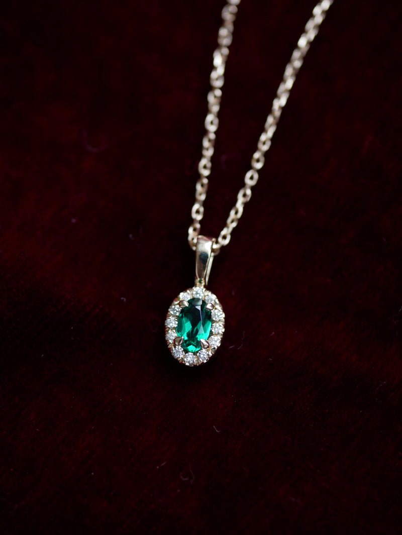 Emerald Halo Pendant