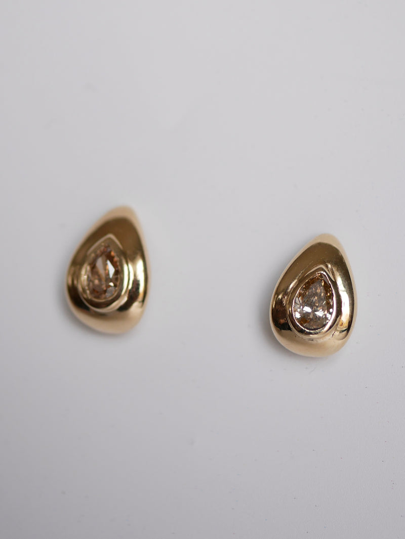 Champagne Diamond Roman Hoops