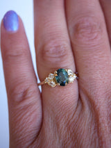 Teal Sapphire Garden Ring