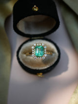 Emerald Halo Ring