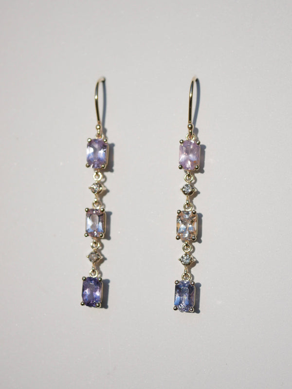 Lavender Sapphire Waterfall Earrings