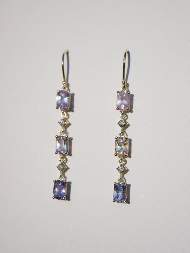 Lavender Sapphire Waterfall Earrings