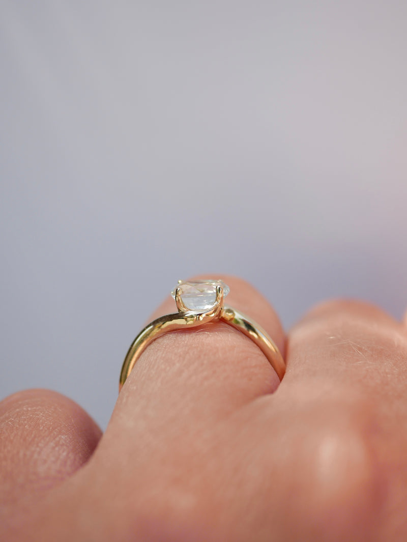 Aquamarine Nautilus Ring
