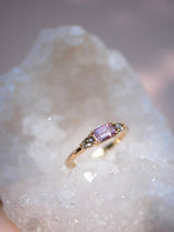 Mauve Sapphire Winged Ring