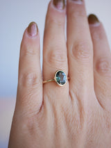 Teal Sapphire Bezel Ring