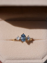 Blue Sapphire Compass Ring