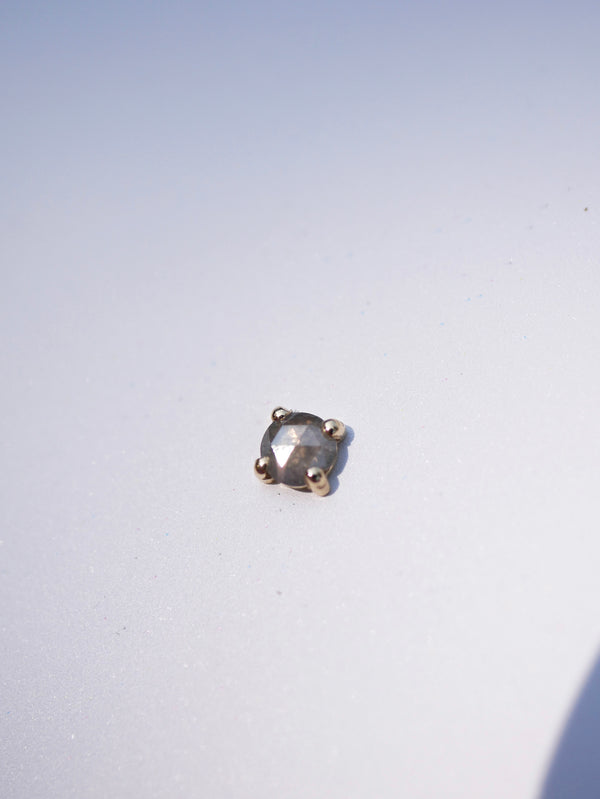 Grey Rosecut Diamond Stud (Single)