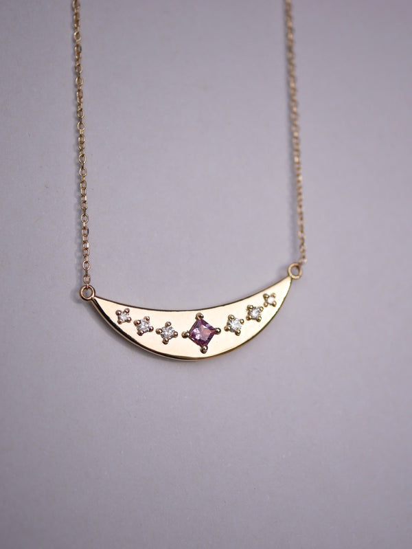 Pink Sapphire Arc Pendant