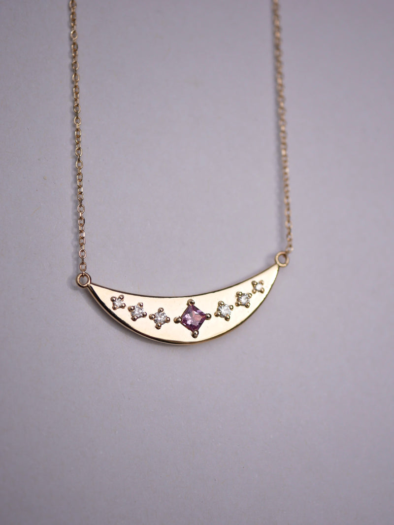Pink Sapphire Arc Pendant