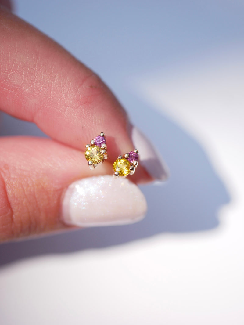 Topaz & Plum Garnet Twinkle Studs