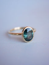 Teal Sapphire Bezel Ring