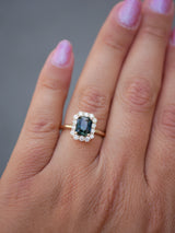 Teal Sapphire Diana Ring