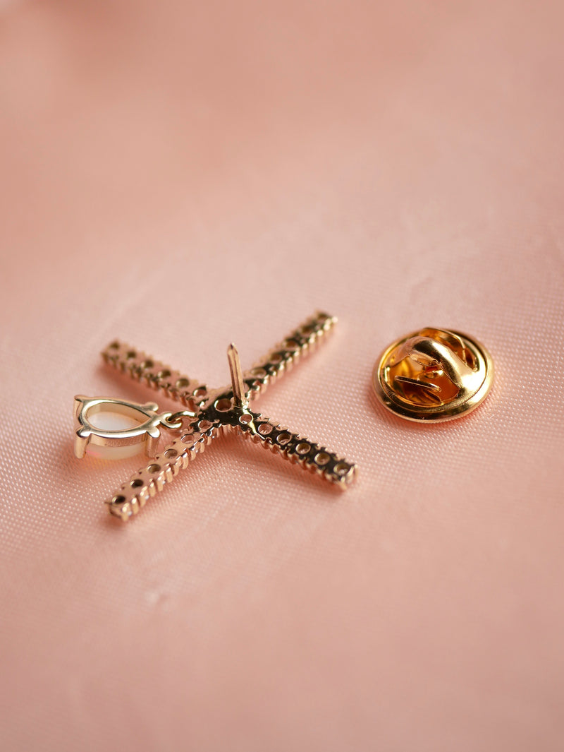 Diamond & Opal Crest Brooch