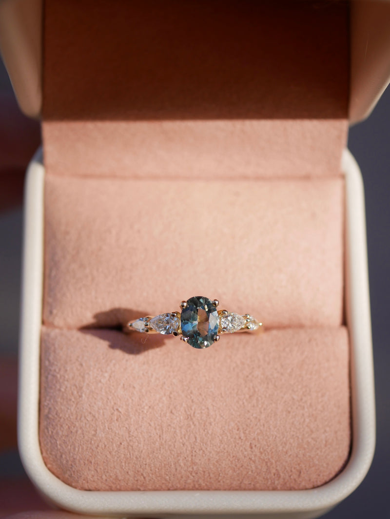 Teal Sapphire Mermaid Ring