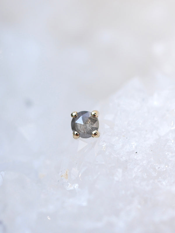 Grey Rosecut Diamond Stud (Single)