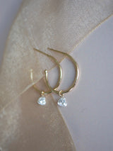 Heart Diamond Hoops