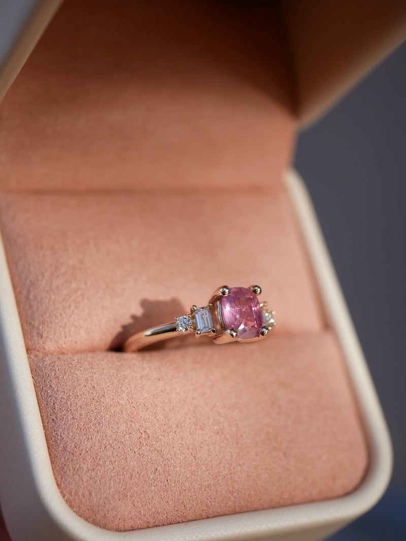 Pink Sapphire Cushion Ring