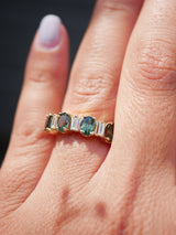 Green Sapphire & Baguette Ring