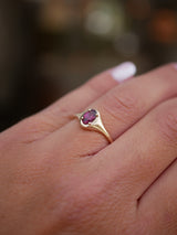 January Garnet Signet Ring