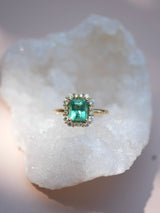 Emerald Halo Ring