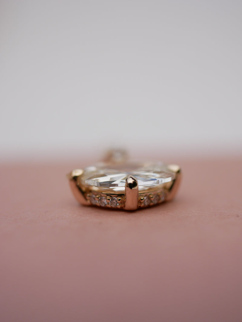 Antique Diamond Hidden Halo Pendant