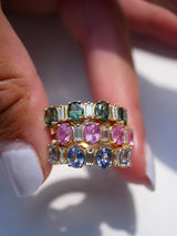 Green Sapphire & Baguette Ring