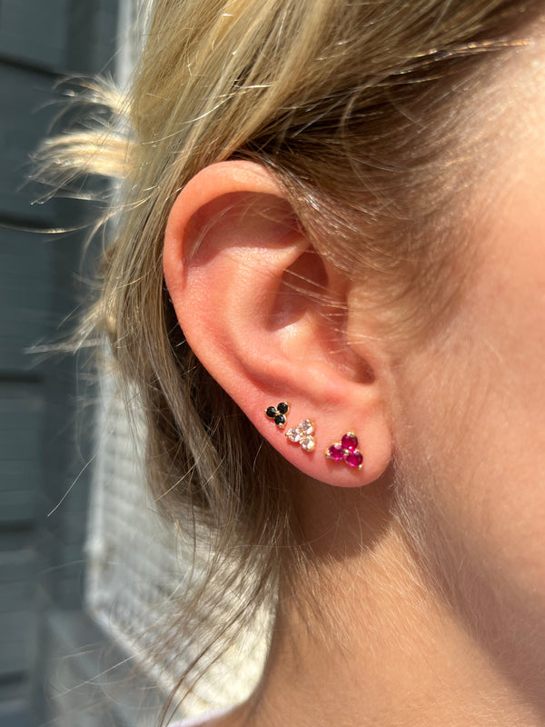 Black Spinel Trio Studs