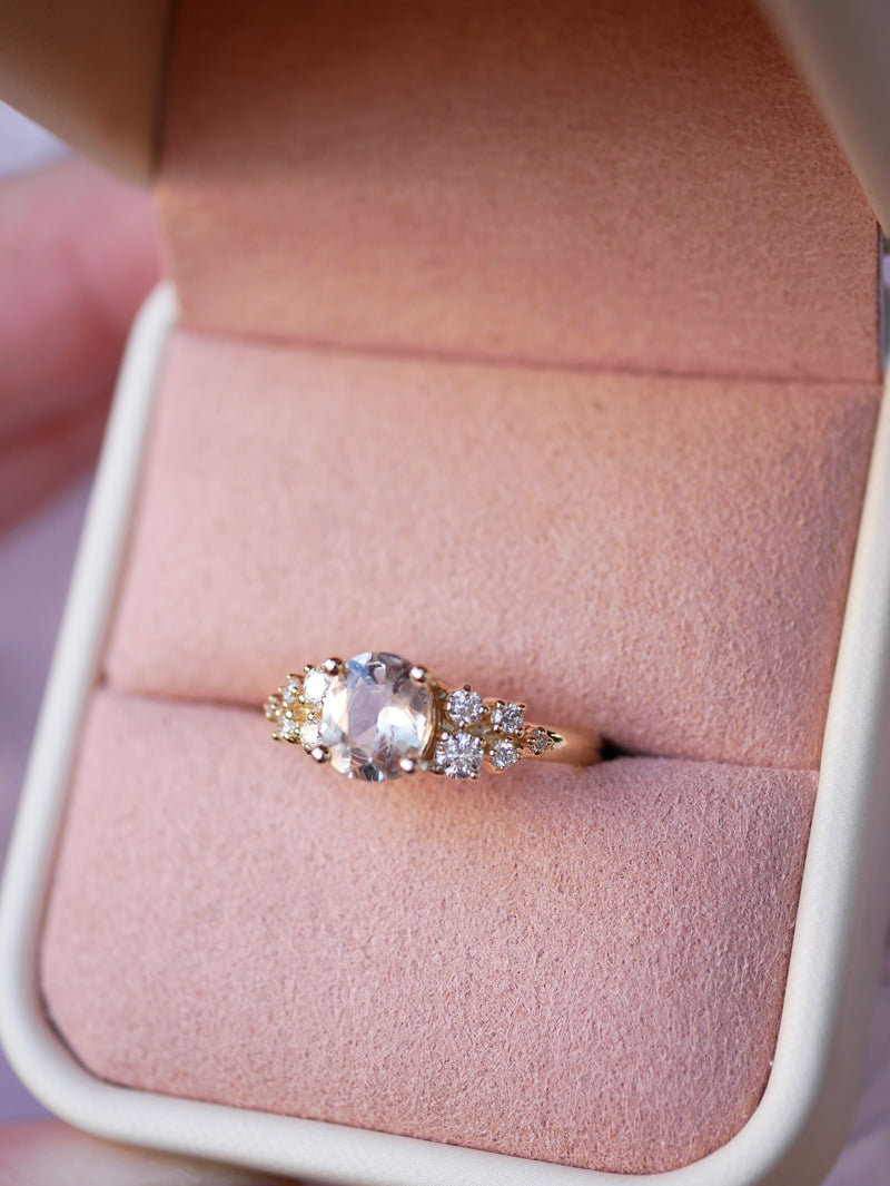 Champagne Sapphire Scatter Ring