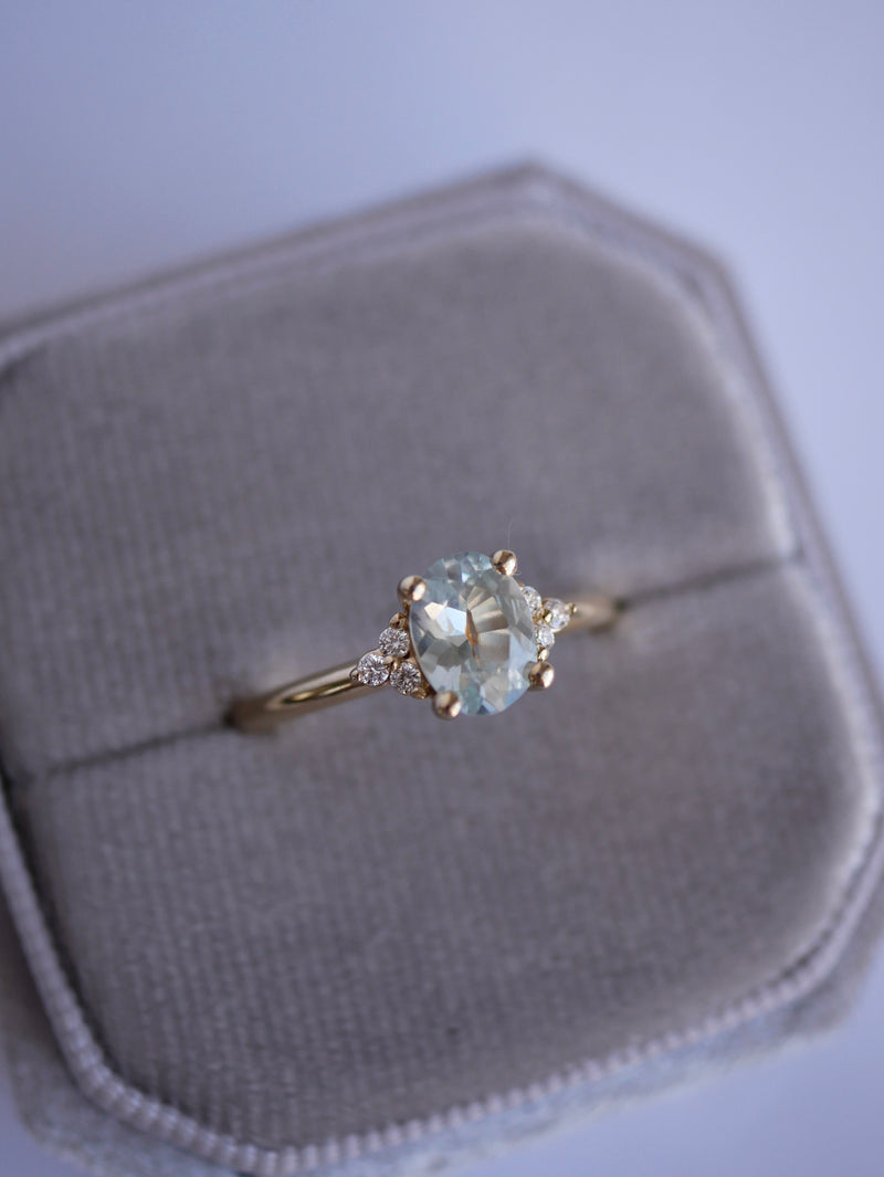 Mint Sapphire Trio Ring