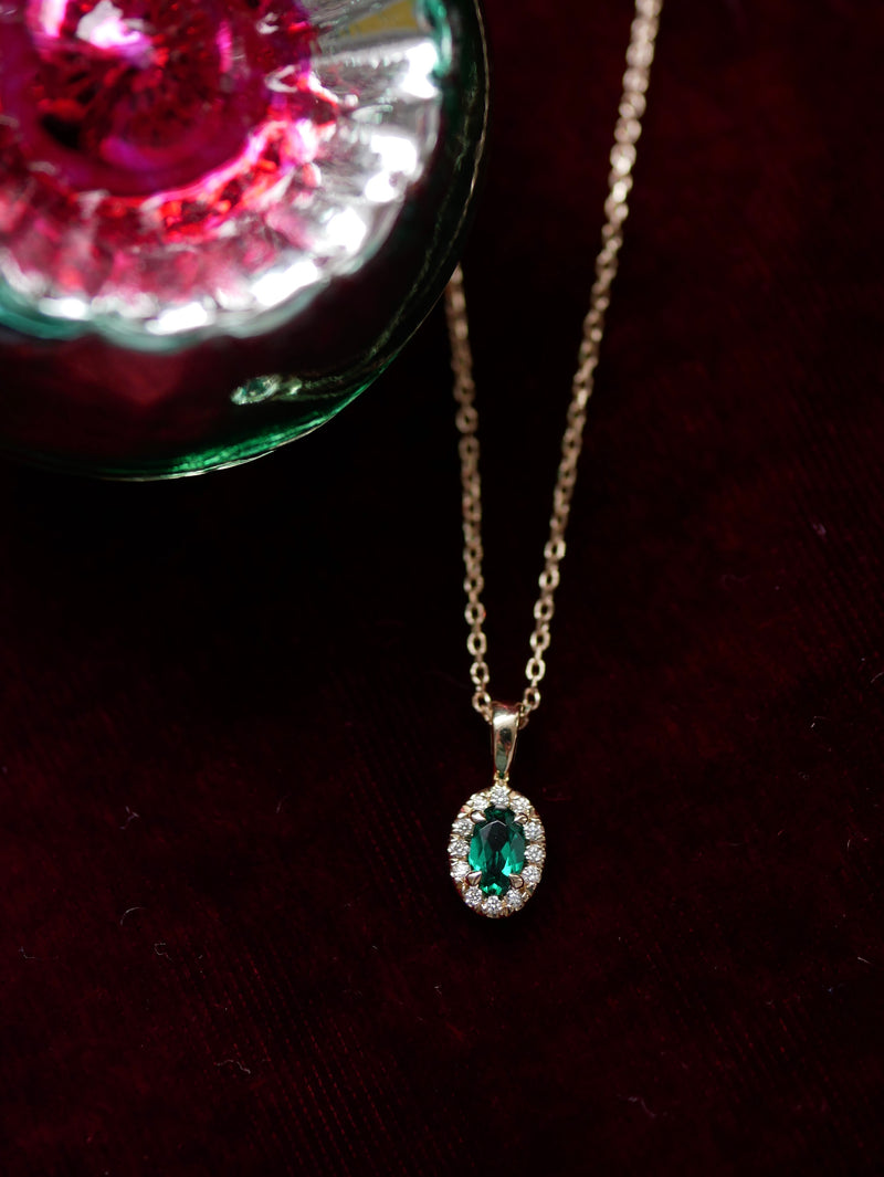 Emerald Halo Pendant