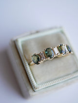 Green Sapphire & Baguette Ring