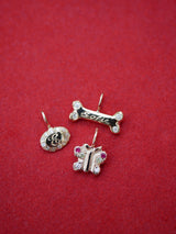 Engraved Diamond Encrusted Teeny Oval Charm
