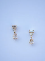 Baguette Diamond & Morganite Studs