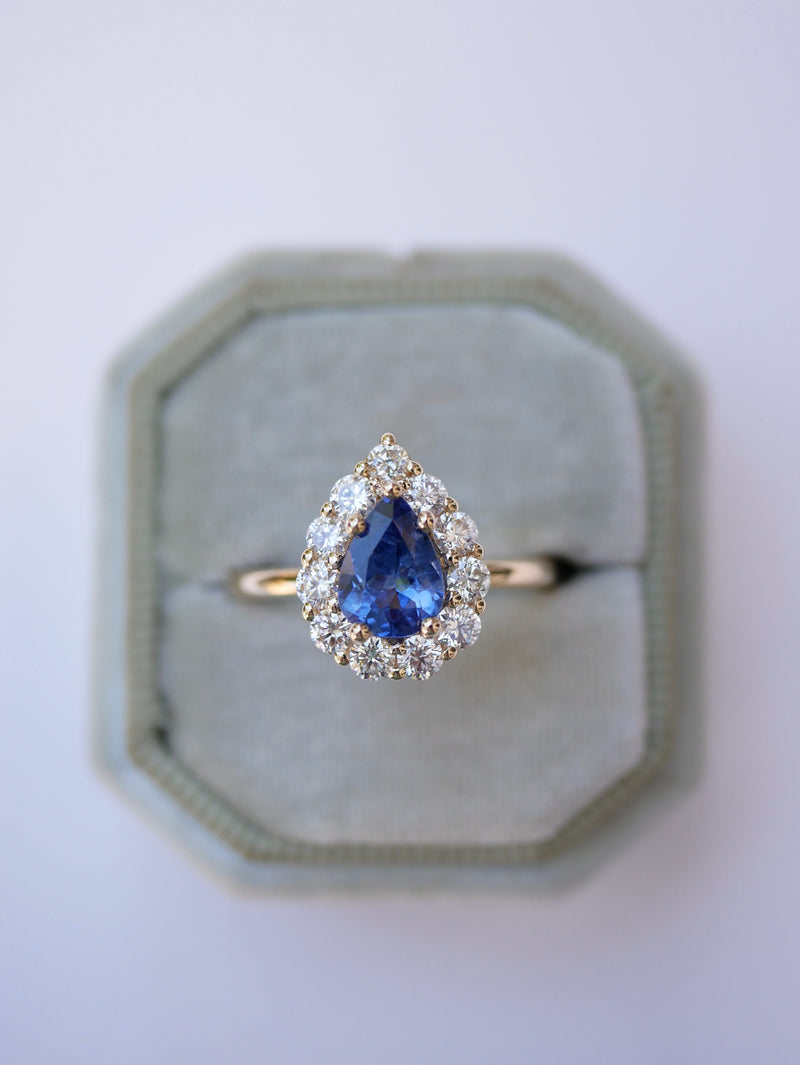 Pear Sapphire Diana Ring