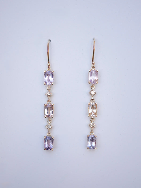 Lavender Sapphire Waterfall Earrings