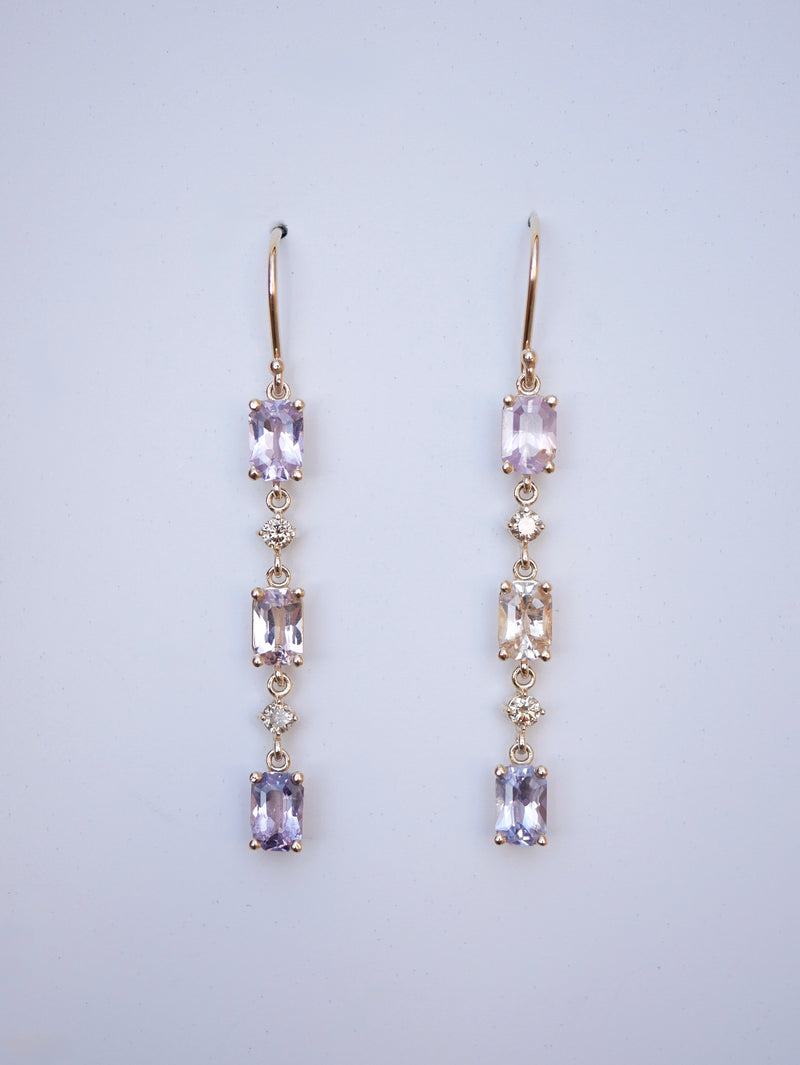 Lavender Sapphire Waterfall Earrings