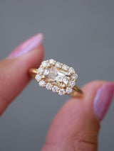 Peach Sapphire Diana Ring