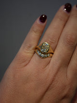 Elongated Antique Cushion Signet Ring