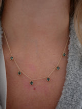 Green Sapphire Waterfall Necklace