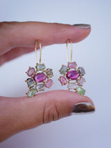 Tourmaline Rosette Earrings