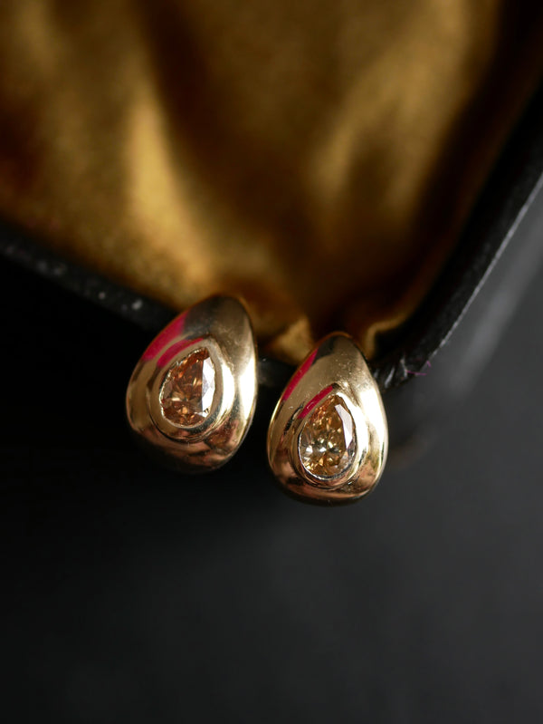 Champagne Diamond Roman Hoops